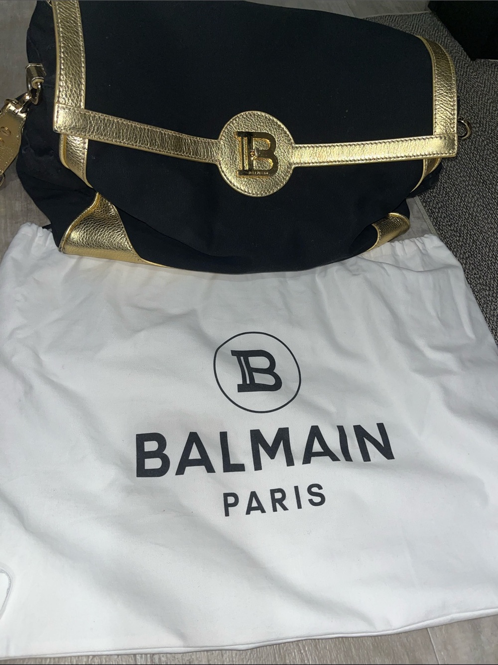 Balmain diaper bag.